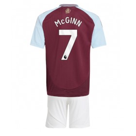 Aston Villa John McGinn #7 Hemmakläder Barn 2024-25 Kortärmad (+ Korta byxor)